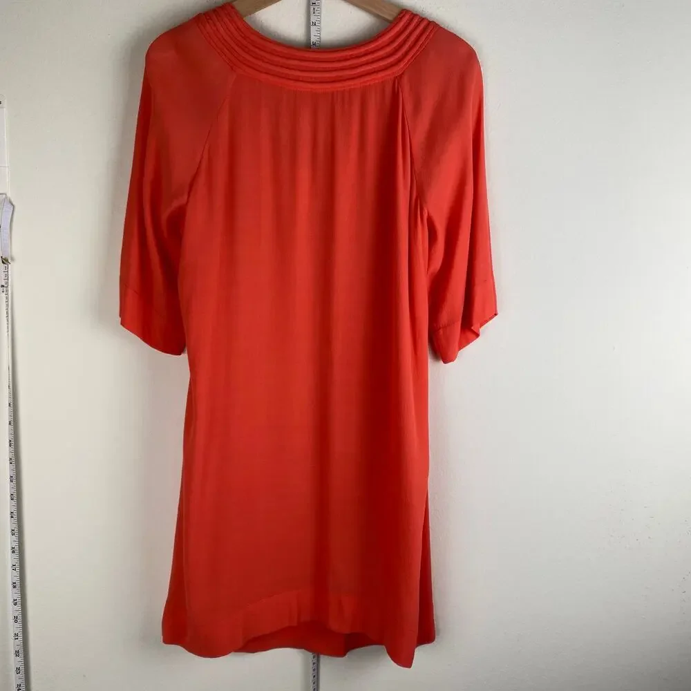 Diane Von Furstenberg Parlian Shift Dress Coral Size 10 - Picture 9 of 15